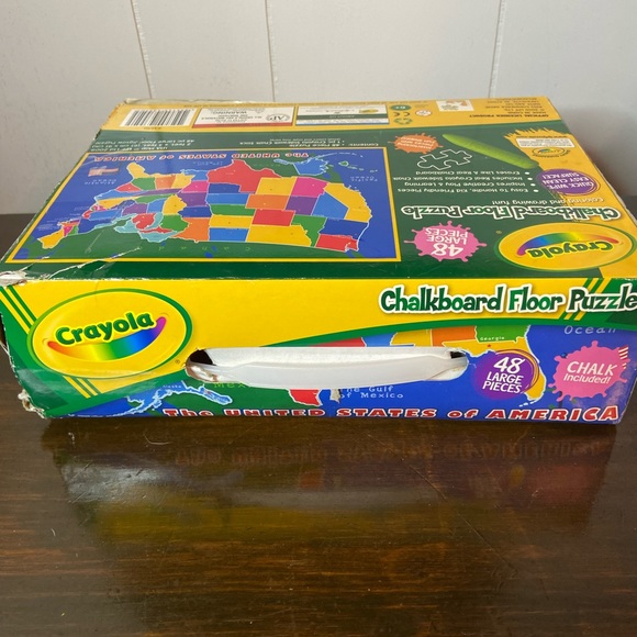 Crayons United states and capitals chalkboard floor puzzel homeschool - Picture 2 of 3